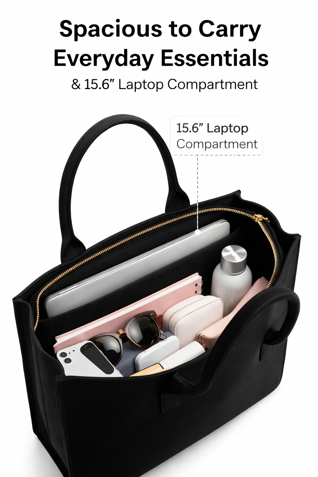 STYLLURE Customised Tote Bag with Artistic Parrot Design with Personalised Name Print, 16x12x5 Inches, Fits 15.6 Inch Laptop, Premium Handbag for Women, Office, Travel and Daily Use