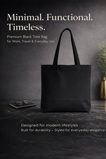 STYLLURE Printed Tote Bag for Women, Floral Lion Design, Black Canvas Shoulder Bag, Spacious Lightweight Tote