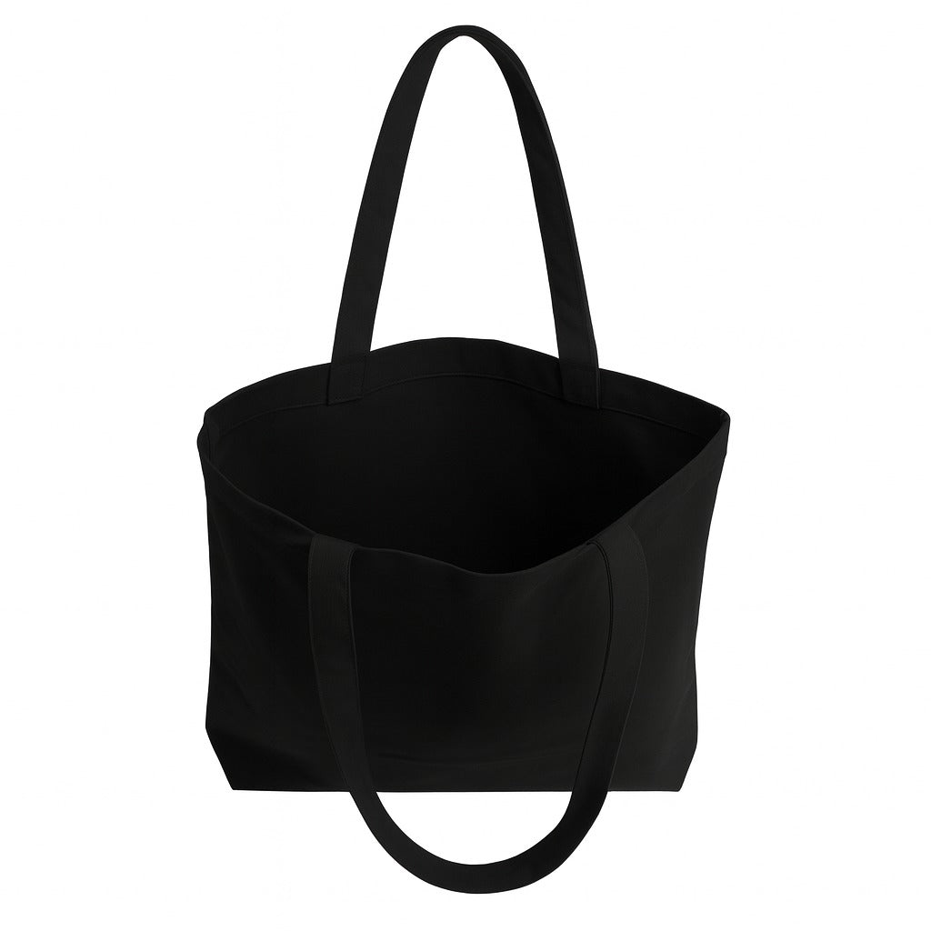 STYLLURE Printed Tote Bag for Women, Floral Lion Design, Black Canvas Shoulder Bag, Spacious Lightweight Tote